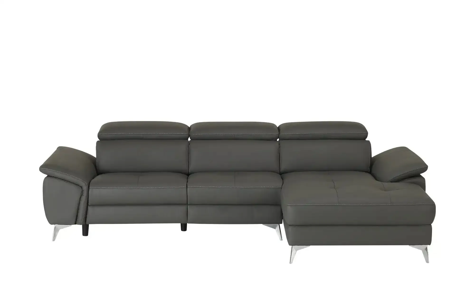 Primo Leder-Ecksofa  Danae klein ¦ grau ¦ Maße (cm): B: 282 H: 78 T: 166.0