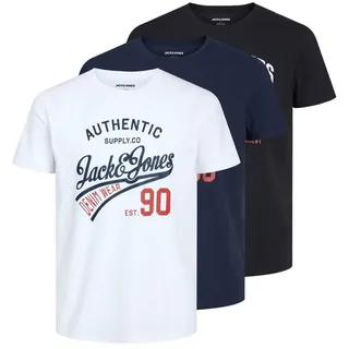JACK & JONES JJETHAN TEE CREW NECK 3PK MP Noos (Packung, 3 tlg., 3er-Pack), Black, XXL
