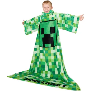 Minecraft Decke mit Ärmeln für Jungen - Decke zum Anziehen für Kinder und Teenager - Onesize Decke mit Ärmel (Grün) - Einheitsgröße