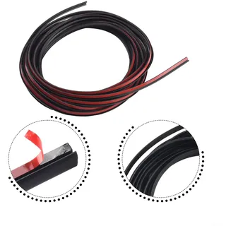 5 m EPDM-Gummidichtungsstreifen für Autokantenverkleidung, Stoßstangenlippe, Seitenschweller, schwarz