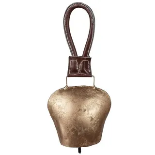 Formano Glocke mit Kunststlederband Antik Gold