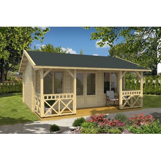 70mm Ferienhaus Staffordshire ISO 2.1 Blockhaus 390x560cm Holzhaus Gartenhaus