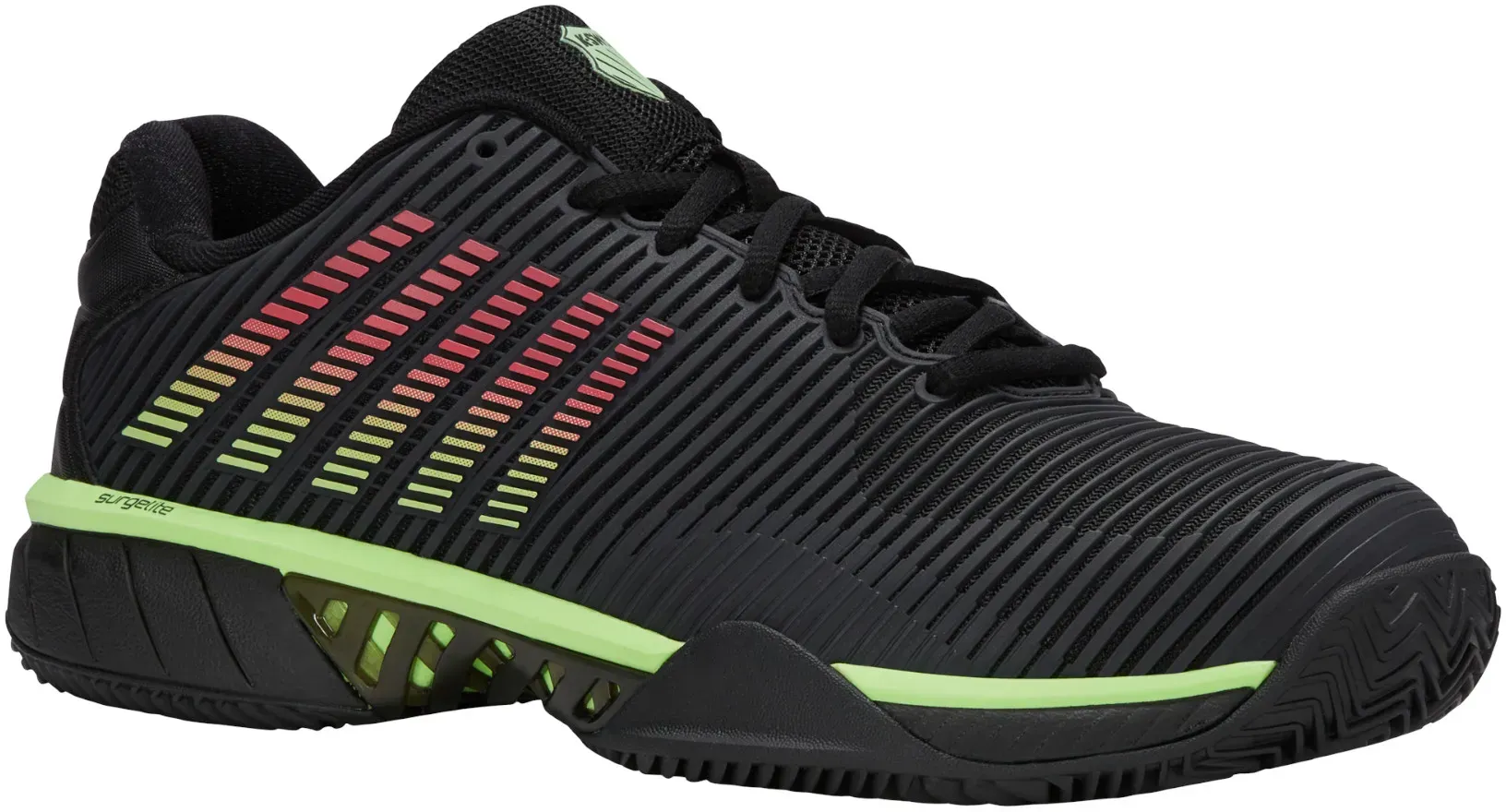 KSwiss Tennisschuhe Hypercourt Express 2 Clay/Sandplatz 2025 schwarz/neongrün Herren