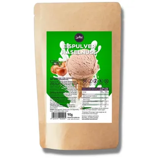 Soulfood LowCarberia Eispulver Haselnuss MIT und OHNE Eismaschine 400g Eiscreme I Ohne Zuckerzusatz