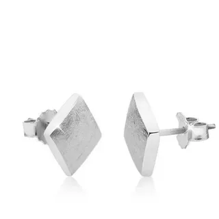 Nenalina Ohrstecker 925 Silber Damen Ohrringe Karo matt gebürstet für Frauen und Mädchen