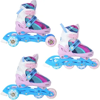 Raven 3in1 einstellbare Rollschuhe Rosa/Blau/Lila rosa|blau|violett 34/37