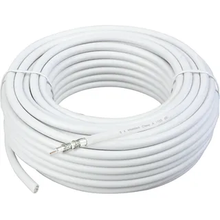 Schwaiger Koaxialkabel KOX13550 052 (135dB) weiß, 50,0m, 5-fach geschirmt, ohne F Stecker