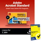 Adobe Acrobat Standard | 1 Jahr | Win/Mac inkl. Norton 360 Deluxe | 12 Monate | 5 Geräte