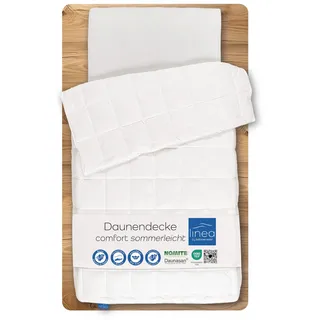 LINEA by böhmerwald Comfort Dauneneinziehdecke leicht, 90% Daunen / 10% Federn, weiß, 135 x 200