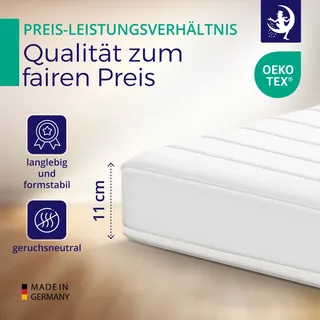 Komfortschaum Rollmatratze Mittelfest H3 90x200 Höhe 11cm Allergikergeeignet