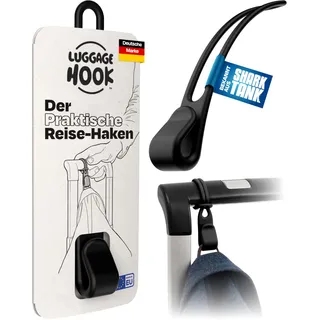 Luggage Hook Der Koffer Haken hält deine Reise Utensilien - Reise Gadget für Flugzeug Reisen, Reisezubehör Flug Handgepäck, Kofferorganizer, Cooles Reise Geschenk, 1x Kleiderhaken für Koffer (Schwarz)