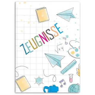 itenga Zeugnismappe mit Motiv A4 Sichtbuch Motiv Doodles mit 20 Hüllen