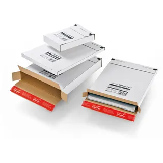 Versandkarton Kurierpaket 145 x 225 x 34mm Selbstklebeverschluss & Aufreißfaden weiß