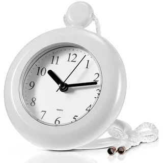 Novzep Badezimmeruhr Wasserdichte Wanduhr, kleine Digitaluhr weiß