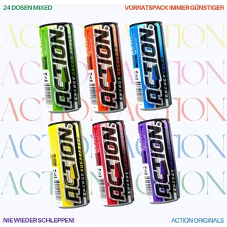 ACTION Energy Drink 6er Mix - 24 x 250ml