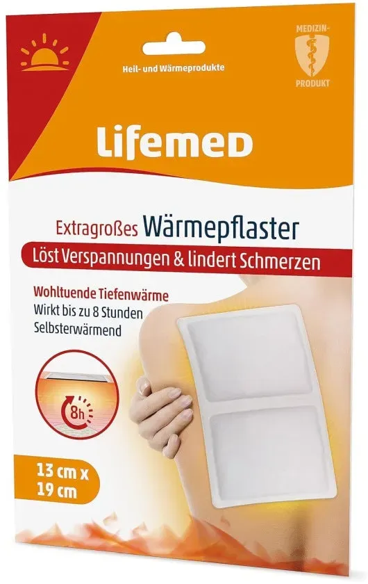 Lifemed Wärmepflaster extragroß, 19 cm x 13 cm, weiß 72 Stück