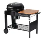 Tarrington House Holzkohlegrill Calgary, Grillfläche Ø 54 cm, Seiten- und Untenablage, fahrbar, Stahl/Eukalyptusholz, schwarz