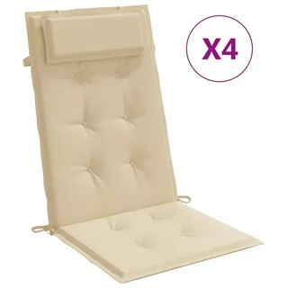 vidaXL Hochlehner-Auflagen 4 Stk. Beige Oxford-Gewebe