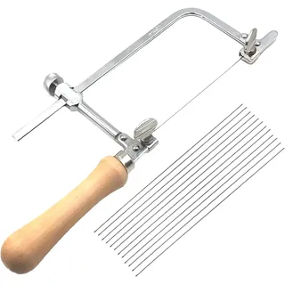 Juweliersäge Schmucksäge Metallsäge Bogensäge, Verstellbare Laubsäge mit 12 Laubsägeblätter, Präzise Schnitte Dekupiersäge Drahtsäge für Holz, Holzbearbeitung, Glas, Metall
