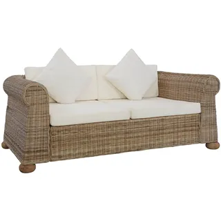 Festnight Gartensofa 2-Sitzer Rattan Sofa Balkonmöbel Lounge Sofa Balkonsofa Balkon Couch Lounge Sofa 2er Garten Gartenmöbel Set Loungemöbel Terrasse,Natürliches Rattan(2 Sitzer Sofa)