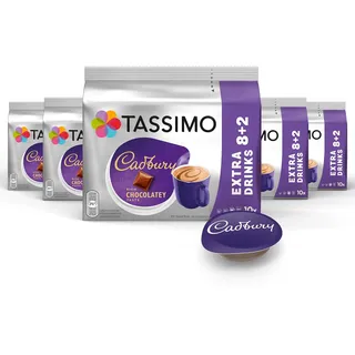 TASSIMO Kapseln Cadbury Kakao, 5 x 10 Pads, 50 Kakaokapseln
