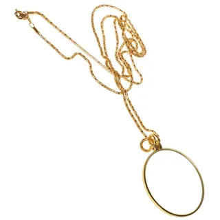 Gazechimp Vergrößerung Glas 6x Vergrößerungsglas Anhänger Lupe mit Gold Ketten Monokel Halsketten