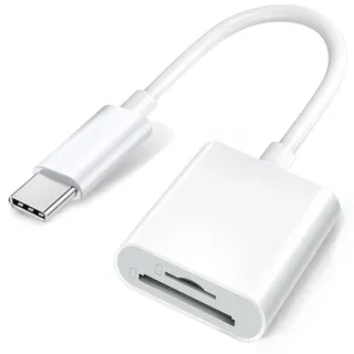 Apple USB-C-auf-SD-Kartenkamera-Lesegerät für iPhone 15/15 Plus/ 15 Pro/ 15 Pro Max, MacBook Pro M1 Air, iPad Pro/Air, iMac, Surface, Galaxy S24 (Weiß-2)