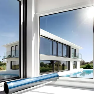 Marapon MARAPON® Fensterfolie Sonnenschutz außen ohne Rückstände [75x200 cm] inkl. eBook vom Profi - Spiegelfolie Fenster Sichtschutz - Sonnenschutzfolie Fenster - Dachfenster verdunkeln