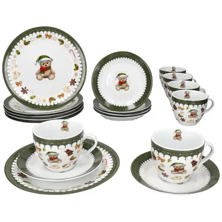 Mambocat Friend Kaffeeservice 18-tlg. Weihnachten Teddybär-Dekor