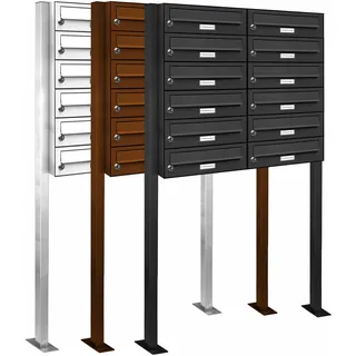 12er Premium Standbriefkasten RAL Farbe freistehend Postkasten Ständer