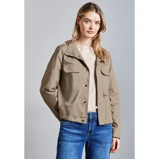 STREET ONE Damen A212577 Kurze Jacke mit Druckknopfleiste, Beige, 44