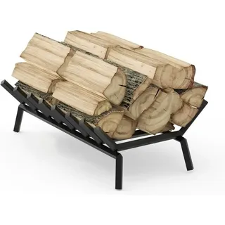 Kamin Feuerrost, eckig, robust Kaminrost, Kaminholzkorb Brennholzkorb Hitzebeständig Feuerbock mit Füßen für Innen Außen, 67x22x16cm, schwarz - Unho