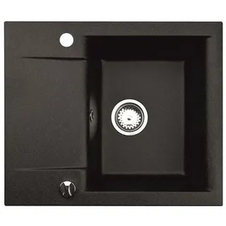 Manestein Küchenspüle Granit schwarz, klein Einbauspüle 59x44 cm Spülbecken Granitspüle - Graphit - Schwarz Gesprenkelt