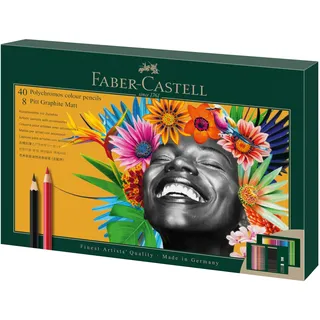 Faber-Castell Polychromos & Pitt Graphite Matt Malset farbsortiert, 50 St.