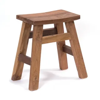 DESIGN DELIGHTS Hocker, Natur, Holz, 50x50x30 cm, Wohnzimmer, Hocker, Sitzhocker