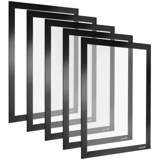 Poppstar Einzelrahmen, Poppstar 5x Magnetischer Info-Rahmen A4, 32,2 x23,6 cm, schwarz schwarz