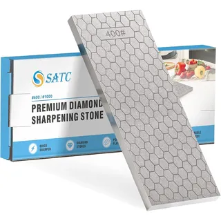 S SATC Diamant Schleifstein 400/1000 Körnung doppelseitig – Profi Diamant Messerschärfer für Stemmeisen, Hobel & harte Küchenmesser