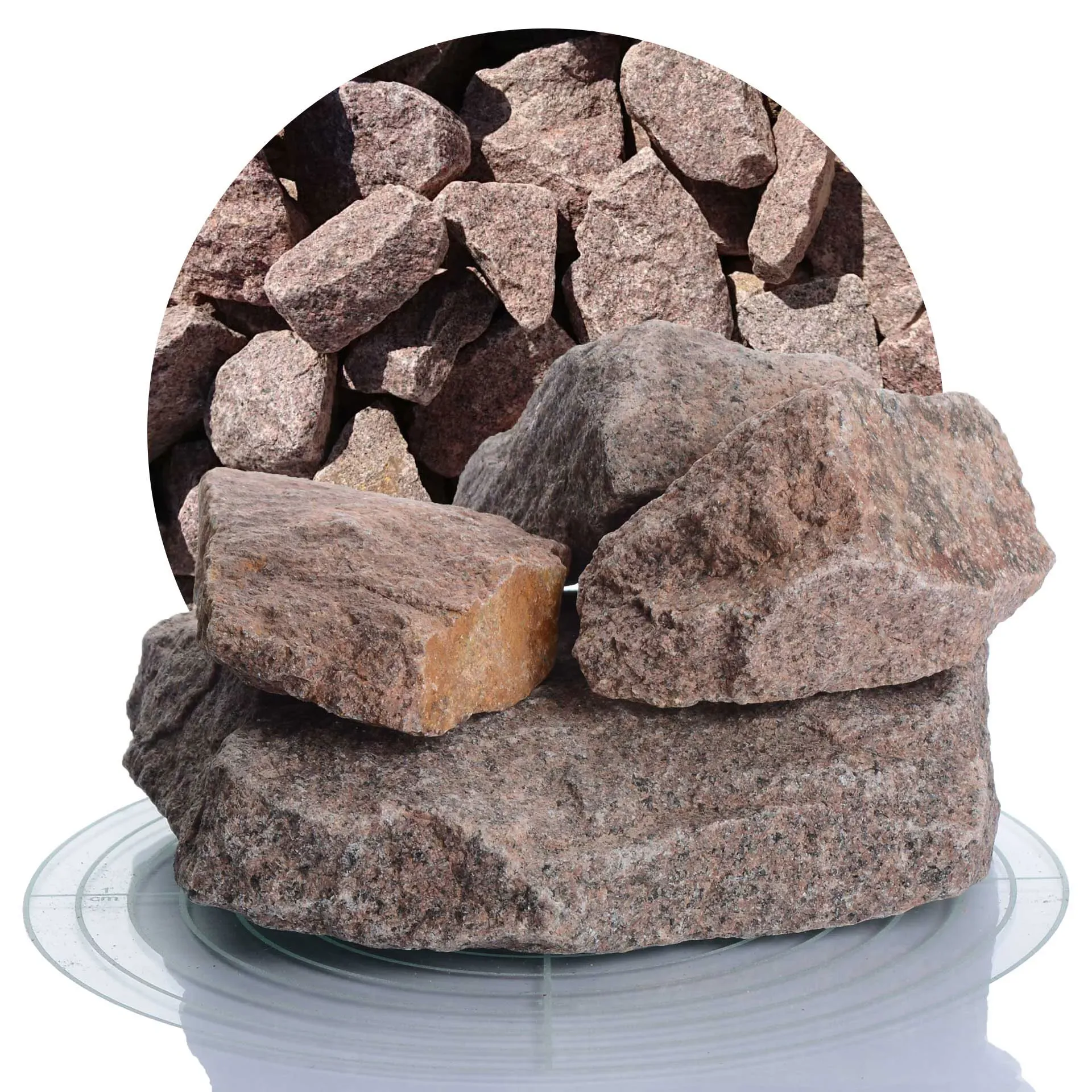 Granit Ziersplitt rot 60-180 mm - 25 kg Sack