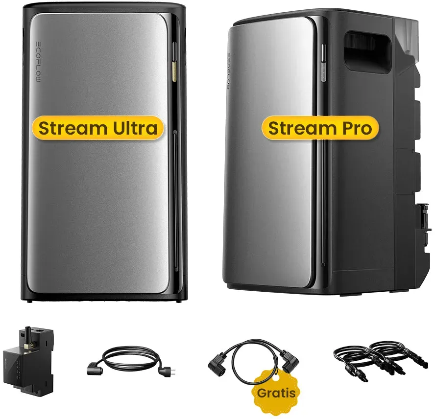EcoFlow STREAM Ultra & Pro Sonderangebot Bundle, All-in-One Speicher für Balkonkraftwerke, by Powerness - STREAM Ultra + STREAM Pro / 1 x Smart Meter / Standardversand