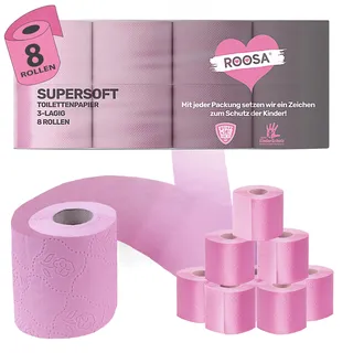 roosa Toilettenpapier Supersoft rosa 8 Rollen 130 Blatt