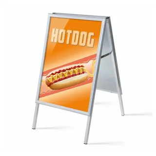 Showdown Displays Showdown Kundenstopper - DIN A1 - Komplett-Set - Hot Dog Englisch - Orange/Schwarz