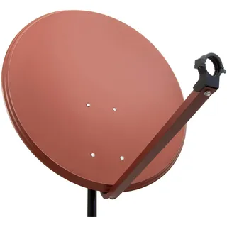 Premium X PXA100 Satellitenschüssel 100cm Aluminium Ziegelrot Satellitenantenne SAT Spiegel mit LNB-Tragarm und Masthalterung