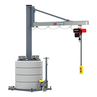 Vetter Mobiler Säulenschwenkkran MOBILUS MOB12-US5-2,9 Elektrokettenzug 500kg, 2,4m