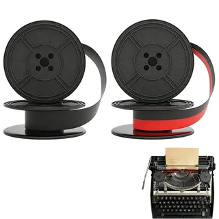 2 Stück Schreibmaschinenband, 10m Nylon Farbband für DIN 2103 & DIN 32755, Schreibmaschine für Alte Schreibmaschinen, Farbband für Schreibmaschine,Universal Schreibmaschinenband Schwarz & Rot