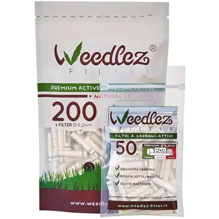 Weedlez® SmartFilter ø 6mm – Phil Trino | 250 Stück | Aktivkohlefilter mit Zellulose, Keramik & Veganer Aktivkohle aus Kokosnussschalen | Schadstoffärmeres und sanftes Raucherlebnis ohne zu verstopfen