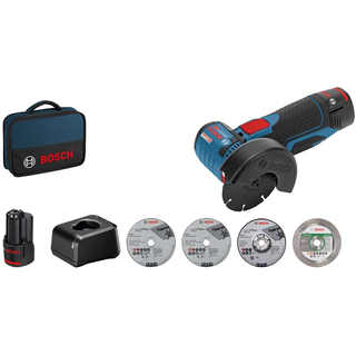 Bosch GWS 12V-76 Professional  inkl. 2 x 2,0 Ah + Zubehör-Set