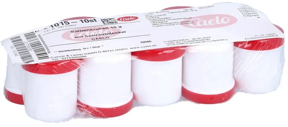Salbenkruke Weiss 10gr Rot