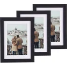3er-Set Bilderrahmen mit robustem Acrylglas, 13 x 18 cm, schwarz