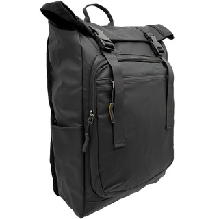 Egomaxx Toploader City Rucksack Rolltop Backpack Tasche - Schwarz