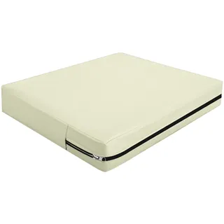 SYLC Wasserdicht Sitzkissenbezug Outdoor, Draußen Polsterbezug Mit Reißverschluss, Bezug Für Palettenkissen Wohnwagen Vollständiger Schutz (Beige,60×60×10cm)